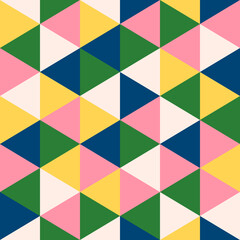Seamless multicolor modern mosaic geometry triangle pattern