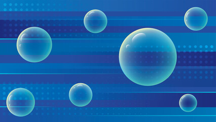 Futuristic wallpaper. Background with glowing blue lines with bright bubbles and dots.