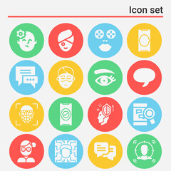 16 pack of pulled  filled web icons set