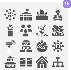 Simple set of community related filled icons.