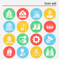 Fototapeta premium 16 pack of fashion filled web icons set
