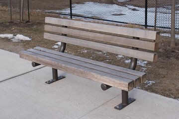 Park Bench with Light Snow