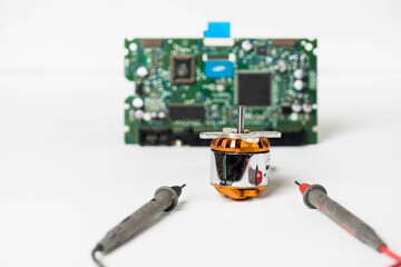 electronic circuit together with two multimeter test leads