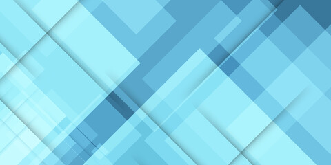 Square shapes composition geometric abstract background. Flat shadow effects and fluid gradients. Modern overlapping forms. Blue green abstract digital business background with square shape for design