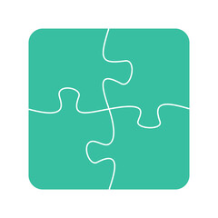 Four jigsaw pieces or parts connected together.