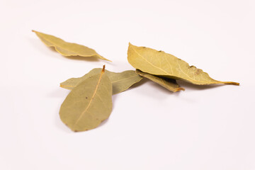 five bay leaves piled randomly