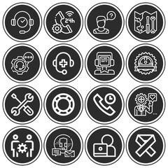 16 pack of missions  lineal web icons set