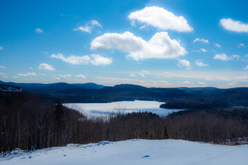 Winter landsacape on the countryside in Quebec, Canada