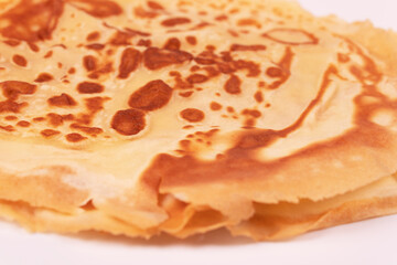 a close-up view of several pancakes that lie on top of each other