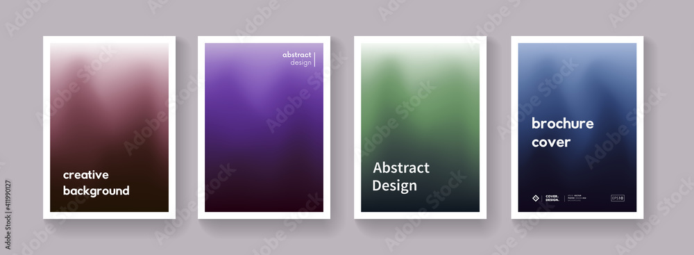 Poster set of dark gradient color background. minimal abstract posters. collection. modern vector template 