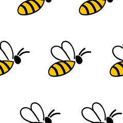 Logo Bee Insect Pattern. Vector