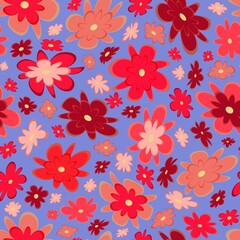 Trendy fabric pattern with miniature flowers.Summer print.Fashion design.Motifs scattered random.Elegant template for fashion prints.Good for fashion,textile,fabric,gift wrapping paper.Pink on azure