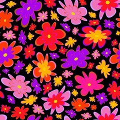 Trendy fabric pattern with miniature flowers.Summer print.Fashion design.Motifs scattered random.Elegant template for fashion prints.Good for fashion,textile,fabric,wrapping paper.Pink,lilac,black