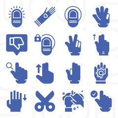 16 pack of tied  filled web icons set