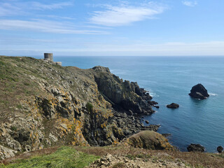 Fototapeta na wymiar Guernsey Channel Islands, Observations Tower MP4 L'Angle
