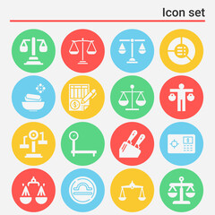 16 pack of deficit  filled web icons set