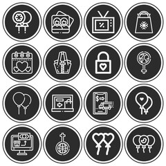 16 pack of tickets  lineal web icons set