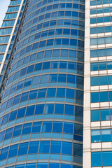 Abstract curved architectural pattern background, concept of future modern facade design on architecture, abstract geometric lines, architectural shape design, financial centre