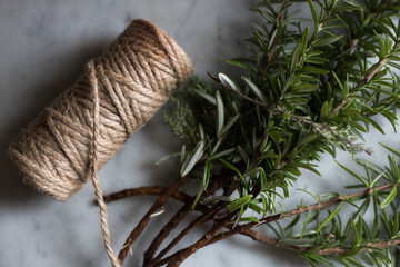 Rosemary herb in kitchen for cooking