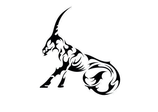 capricorn zodiac ethnic celtic tattoo symbol sticker