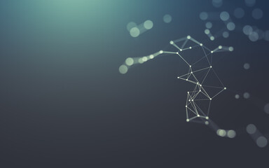 3d Abstract background. Molecules technology with polygonal shapes, connecting dots and lines.