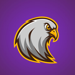 Falcon Head Mascot Logo - Animals Mascot Esports Logo Vector Illustration Design Concept.