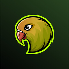 Love Bird Mascot Logo - Animals Mascot Esports Logo Vector Illustration Design Concept.