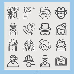 Simple set of deputy related lineal icons.