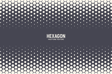 Hexagonal Pattern Vector Abstract Geometric Technology Background. Retro Colored Halftone Hexagons Border. Minimal Style Dynamic Tech Wallpaper