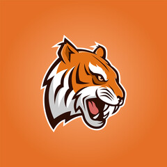 Tiger Head Mascot Logo - Animals Mascot Esports Logo Vector Illustration Design Concept.