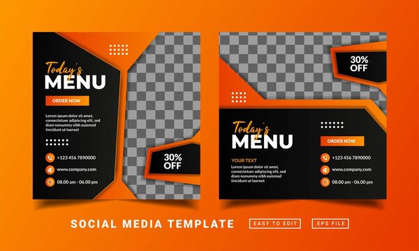 Flyer or social media post themed today food menu template