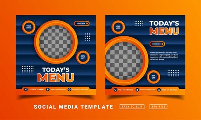 Flyer or social media post themed special food menu template