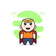 Obraz na płótnie Canvas Cute courier character wearing superhero costume.