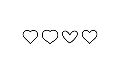 Heart linear icon. Valentine's day symbol. Hearts vector collection.