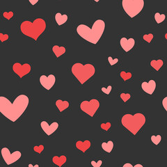Heart icons seamless pattern, texture background.