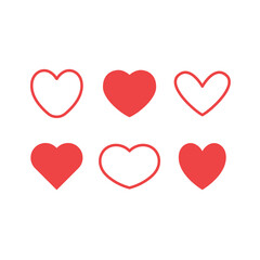 Hearts icon set. Valentine's day heart vector.