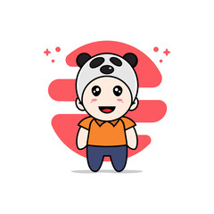 Cute courier character wearing panda costume.