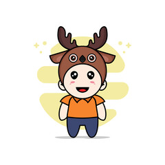 Cute courier character wearing deer costume.