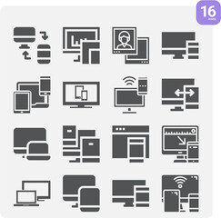 Simple set of respondent related filled icons.