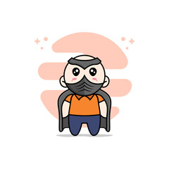 Cute courier character wearing superhero costume.