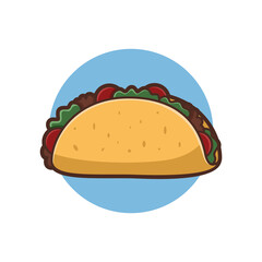 Taco Vector Cartoon Isolated - Foods and Drinks Illustration Cartoon Style.