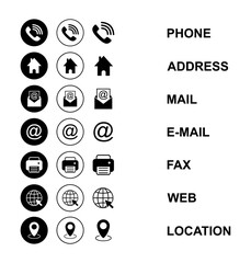 Web icon set. Business card contact information icon. Contact us icon set