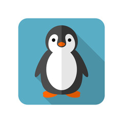 Flat Illustration of Penguin Vector Cartoon Illustration For Icon and Logo.