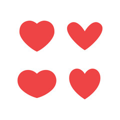 Heart icons collection. Vector designs in shape of hearts. Love , care and valentine's day symbol.