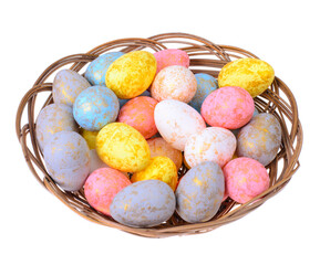 Symbols, eggs, flowers, gingerbread cookies for Easter celebration