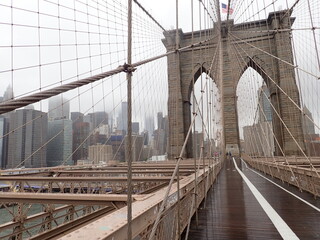 View Of Suspension Bridge In City