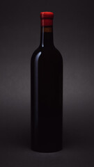 wine bottle on black