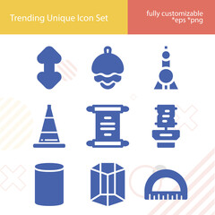 Simple set of round shape related filled icons.