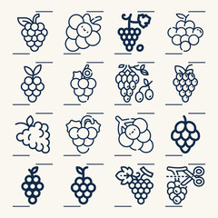 Simple set of vines related lineal icons.