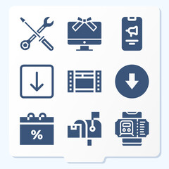 Simple set of 9 icons related to sales